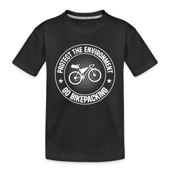 Protect The Environment Go Bikepacking Gravel Bike - Kids' Premium Organic T-Shirt - black - Front