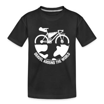 Gravel Around The World - Bikepacker Gravel Bike B - Kids' Premium Organic T-Shirt - black - Front