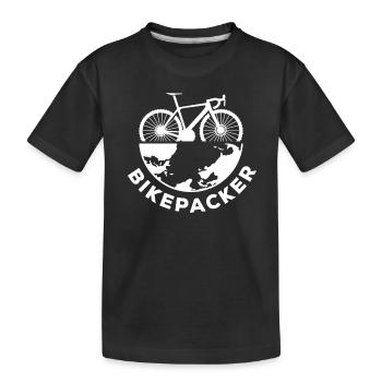 Travel Bike Bikepacker Gravel Bike Bikepacking - Kids' Premium Organic T-Shirt - black - Front
