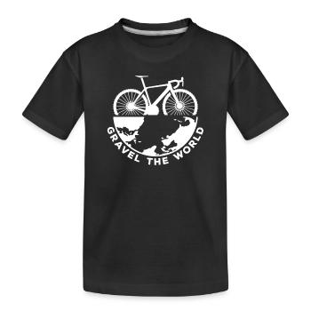 Gravel The World - Bikepacking Quotes Bikepacker - Kids' Premium Organic T-Shirt - black - Front