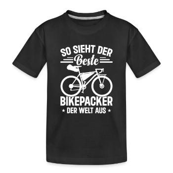 This is what the best bikepacker in the world looks like - Bikep - Kids' Premium Organic T-Shirt - black - Front