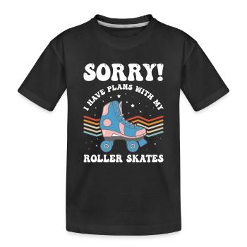 Patineur à roulettes - Désolé ! J’ai des projets avec mon rouleau - T-shirt bio Premium Enfant - noir - Devant
