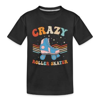 Roller Skates Roller Skating - Crazy Roller Skater - Kinder Premium Bio T-Shirt - Schwarz - Vorne