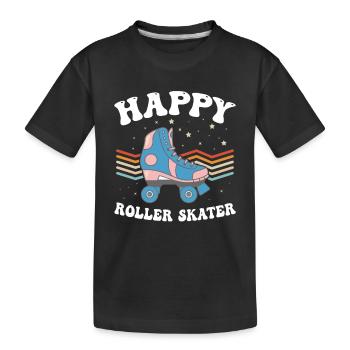 Happy Roller Skater - Roller Skates Roller Skater - Kinder Premium Bio T-Shirt - Schwarz - Vorne