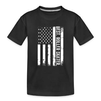 Best Roller Skater - Roller Skater US Flag Roller - Kinder Premium Bio T-Shirt - Schwarz - Vorne