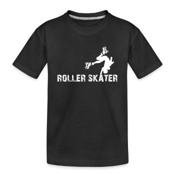 Roller Skates Roller Skater Silhouette Roller Skat - Kinder Premium Bio T-Shirt - Schwarz - Vorne