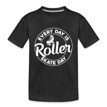 Chaque jour est la journée du patin à roulettes - Roller Skating Rol - T-shirt bio Premium Enfant - noir - Devant