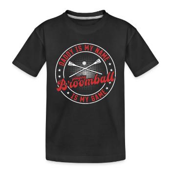 Broomball Daddy Broomball Player Daddy - Kids' Premium Organic T-Shirt - black - Front
