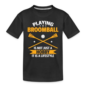 Jouer au ballon-balai Sport Joueur de ballon-balai - T-shirt bio Premium Enfant - noir - Devant