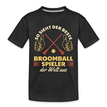 Broomball Sayings - Meilleur joueur de ballon-balai - T-shirt bio Premium Enfant - noir - Devant