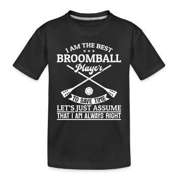 Jouer au ballon-balai - Je suis le meilleur joueur de ballon-balai - T-shirt bio Premium Enfant - noir - Devant