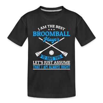 Broomball Sport - Je suis le meilleur joueur de ballon-balai - T-shirt bio Premium Enfant - noir - Devant