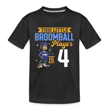 Broomball Player Kids 4th Birthday Broomball - Kinder Premium Bio T-Shirt - Schwarz - Vorne