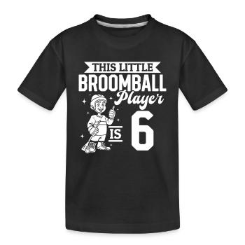 Ce petit joueur de ballon-balai a 6 ans - Broo - T-shirt bio Premium Enfant - noir - Devant