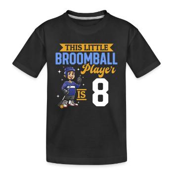 Broomball Player Kids 8th Birthday Broomball - Kinder Premium Bio T-Shirt - Schwarz - Vorne