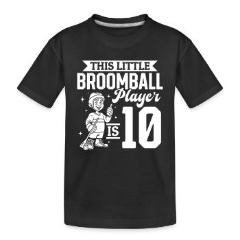 This Little Broomball Player Is 10 Years Old - Bro - Kinder Premium Bio T-Shirt - Schwarz - Vorne