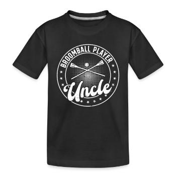 Broomball Player Uncle - Kinder Premium Bio T-Shirt - Schwarz - Vorne