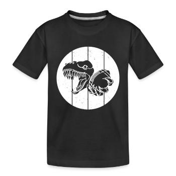 Football américain Dino Joueur de Football Dinosaure - T-shirt bio Premium Enfant - noir - Devant