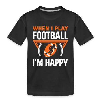 Le bonheur ne s’achète pas, mais on peut jouer au football - T-shirt bio Premium Enfant - noir - Devant
