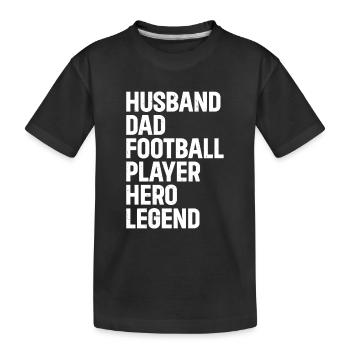 Football américain mari papa joueur de football héros - T-shirt bio Premium Enfant - noir - Devant