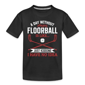 Citations drôles de floorball Joueur de floorball Unihockey - T-shirt bio Premium Enfant - noir - Devant