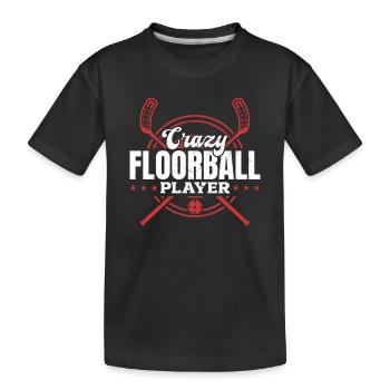 Joueur de floorball fou - Unihockey Floorball Playe - T-shirt bio Premium Enfant - noir - Devant