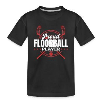 Fier joueur de floorball - Unihockey Floorball Playe - T-shirt bio Premium Enfant - noir - Devant
