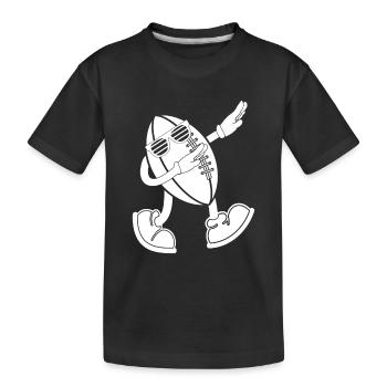 Funny Football Ball Male - Funny Rugby Male - Kids' Premium Organic T-Shirt - black - Front