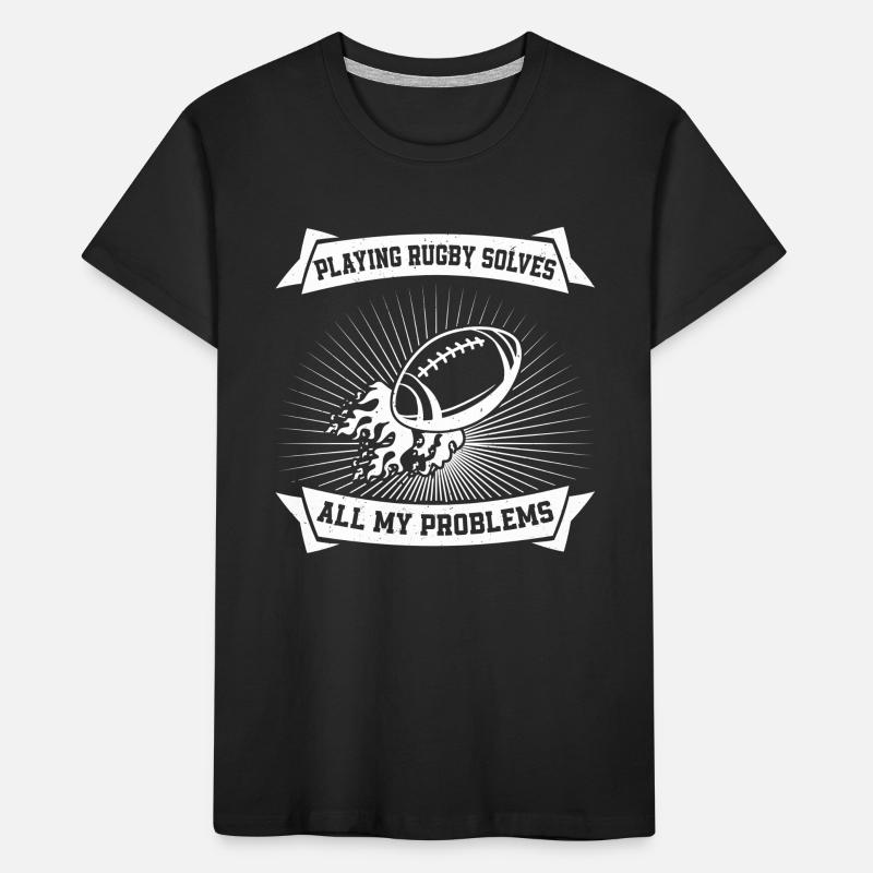 Playing Rugby solves all my Problems - Rugby Odds Kids' Premium Organic T-Shirt