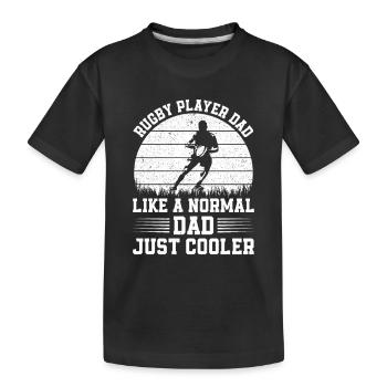 Papa joueur de rugby comme un papa normal juste plus cool - R - T-shirt bio Premium Enfant - noir - Devant