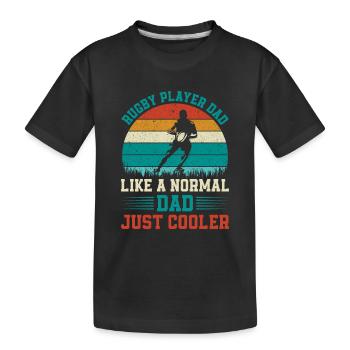 Papa joueur de rugby comme un papa normal juste plus cool - D - T-shirt bio Premium Enfant - noir - Devant