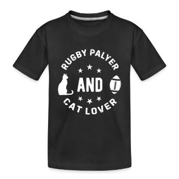 Rugby Player Cat Owner - Rugby player and cat love - Kinder Premium Bio T-Shirt - Schwarz - Vorne