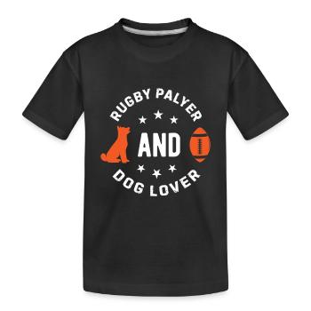 Rugby Player Dog Owner - Rugby player and dog love - Kinder Premium Bio T-Shirt - Schwarz - Vorne