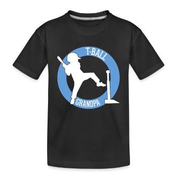 Teeball Grandpa T-Ball Grandpa T-Ball Grandpa Teeb - Kinder Premium Bio T-Shirt - Schwarz - Vorne