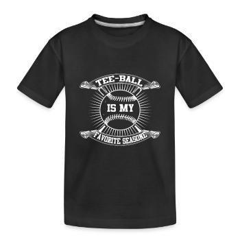 Joueur de tee-ball - Le tee-ball est ma saison préférée - T-shirt bio Premium Enfant - noir - Devant