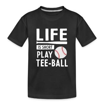 La vie est courte Tee-ball - T-shirt bio Premium Enfant - noir - Devant