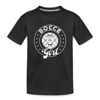 Joueur de pétanque Fille Joueur de boccia - Pétanque - T-shirt bio Premium Enfant - noir - Devant