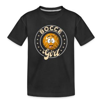 Pétanque fille Pétanque Joueur Fille Joueur de Boccia - T-shirt bio Premium Enfant - noir - Devant