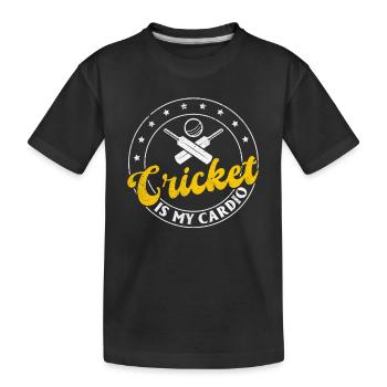 Cricket is my cardio - Funny Cricketer Cricketing - Kids' Premium Organic T-Shirt - black - Front