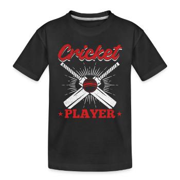 Cricketer Playing Cricket Cricketing - Cricket Pla - Kinder Premium Bio T-Shirt - Schwarz - Vorne