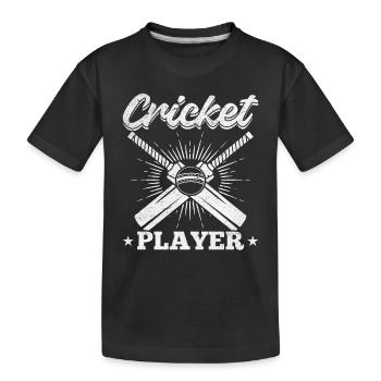 Cricket Player - Cricketer Cricket Game Cricketing - Kinder Premium Bio T-Shirt - Schwarz - Vorne