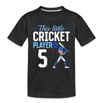5th Birthday Cricket Player Baby Cricket Player - Kids' Premium Organic T-Shirt - black - Front