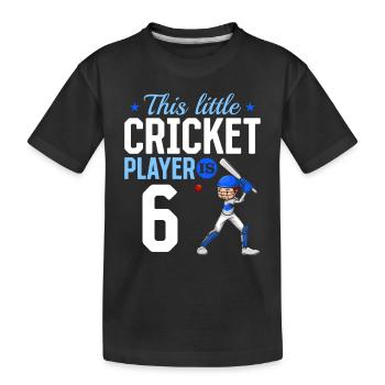6th Birthday Cricket Player Baby Cricket Player - Kids' Premium Organic T-Shirt - black - Front