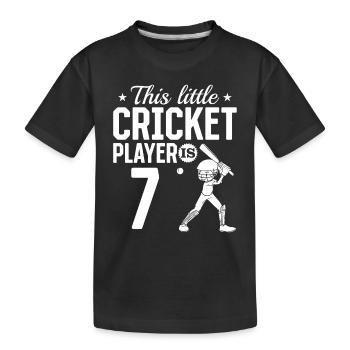 Cricket Player is 7 Years - 7th Birthday Cricket P - Kinder Premium Bio T-Shirt - Schwarz - Vorne