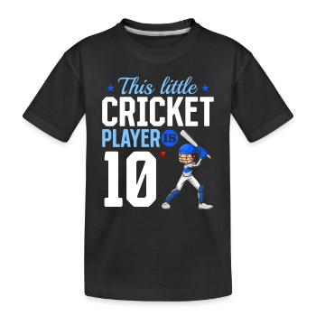 10th Birthday Cricket Player Baby Cricket Player - Kids' Premium Organic T-Shirt - black - Front