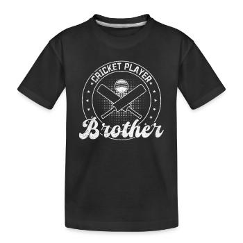 Cricket Player Brother Cricket - Kids' Premium Organic T-Shirt - black - Front