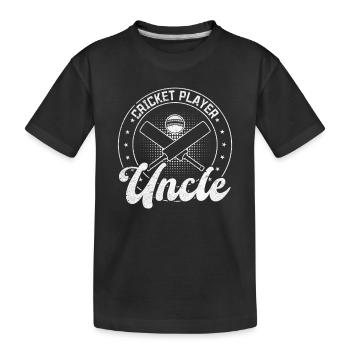 Cricket Player Uncle Cricket - Kids' Premium Organic T-Shirt - black - Front