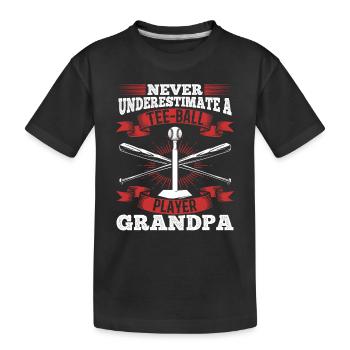 Ne sous-estimez jamais un grand-père joueur de tee-ball - T-shirt bio Premium Enfant - noir - Devant
