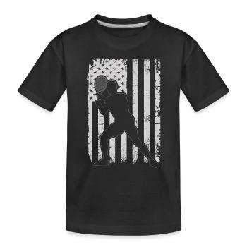 Racquetball American Flag Racquetball Silhouette - Kinder Premium Bio T-Shirt - Schwarz - Vorne