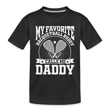 Racquetball - Mon copain de racquetball préféré appelle - T-shirt bio Premium Enfant - noir - Devant